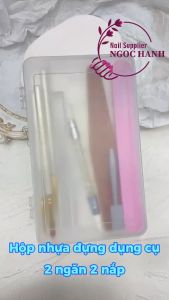 Hộp nhựa đựng dụng cụ nail 2 ngăn 2 nắp tiện dụng - H005