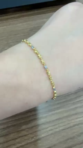 Poh Heng Jewellery 22K Beaded Bracelet in Yellow White Gold[Price By Weight]