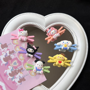 🔥Cute X Word Hair Clip Sitting Cinnamoroll Dog Kuromi Cartoon Students Girls Bangs Side Clip LovelylifeFu👍