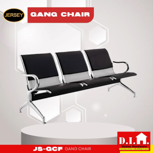 Do It Home Jersey JS-GCF Black 34 and 5 Seater Gang Chair With Foam
