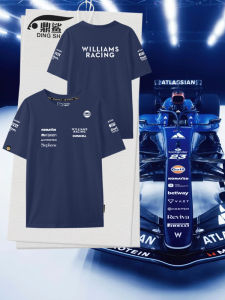 Williams Racing Team Uniform 2025 Cotton Short Sleeve T-Shirt Men Women Fashion Urban Style Geometric Print round Neck Top