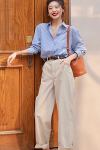 Casual Wide Leg Pants Womens Spring New Style Small Audience Design Sense Straight French Commute Suit Long Pants