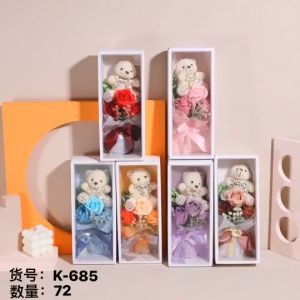 Flower With Bear Gifts For Valentines Day