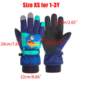 Childrens Ski Gloves Kids Windproof Gloves Plus Velvet Mittens Winter Warm Thick Snowboard Snow Gloves Skiing Riding Boy Mitten