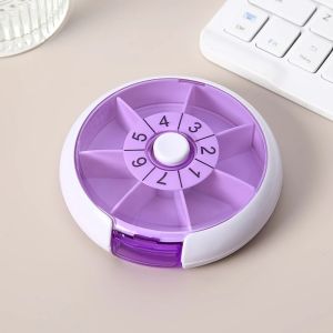 Hộp Đựng Thuốc Tròn Dung Tích Lớn Mini Di Động Chia Ngăn 7 Ngày Dành Cho Người Lớn Nam Nữ Xoay Được Tiện Dụng