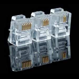 20/50/100PCS/lot RJ11 6P2C 6P4C 6P6C Telephone Internet Modular Plug Jack RJ11 Connector RJ-11 Crystal Heads Gold-Plated 6U