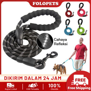 FOLOPETS Tali Tuntun Anjing Adjustable Tali Kucing Anjing Panjang 1.5 Meter Dog Leash Reflektif Tebal Kuat Adjustable Bahan Nilon Besar