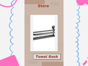 Stora Rust Resistant Towel Rack With Hooks - Rak Handuk Gantungan Tahan Karat Stainless Steel Abu