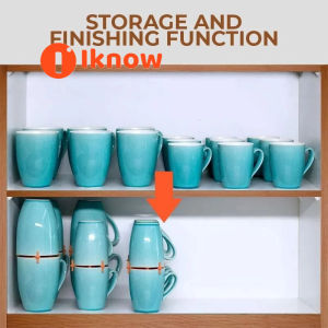 I know  Coffee Mug Organizers and Storage Kitchen Cabinet Shelf Organizer - Cupboard and Pantry Organization Expandable Stackable Gadget for Tea Cup and Coffee Mugs Save Space Organize (3pcs)