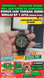 Jam Tangan Alexandre Christie Pria Original 8688 AC8688M3 - Men CT - Stainless Steel - Black