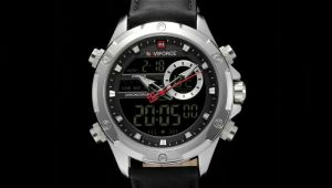 Jam Tangan Dual Time Analog Dan Digital Tali Kulit Naviforce 9208