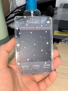 2pcs 3 Inch Transparent Photo Card Holder Ins Star Transparent Acrylic Card Holder Pemegang Kad Yang Comel