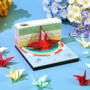 Creative Paper Sculpture Gift Graduation Season School Teacher Classmate 3D Sticker Post-it Notes Desktop Ornaments
