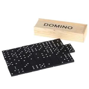 Black Domino Wooden Box with Black Domino Wooden Board Game Teaching