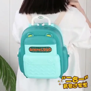 Đồ Chơi Trang Điểm Cho Bé Gái 30 Chi tiết Có Thể Xếp Lại Thành Balo - Cute Dresser School Bag Bowa 8255P