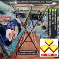 QEE 3V RAK AMPAIAN PENYIDAI BAJU WITH ROLLER SUPER HEAVY DUTY STRONG STANDING. 