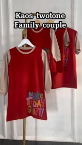 Kaos Twotone Couple Family Lengan Panjang Pendek Anak Dewasa Motif Make Today Great | Teracotta - Merino