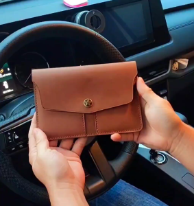 Bao da bò thật đựng giấy tờ xe ô tô giấy đăng kiểm bảo hiểm xe Passport đồ da handmade thủ công