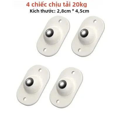 4 Bánh Bóng Tắt Tiếng Tự Dính Bánh Xe Đa Năng Bằng Thép Không Gỉ 360 ° Chịu Lực Xoay Nặng Lên Tới 300Kg Cho Nội Thất