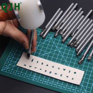 20pc Diy Leather Flower Punching Tool Set Multiple Shapes Cutting Puncher Hole Punch Stencil Die Leather Stamping Tool Set