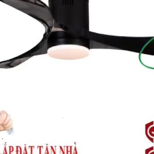 Đèn quạt trần led hiện đại - Quạt sát trần led Qvifa-32-24/ Đen/Led lắp nhà sách phòng ngủ