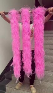 2Meters Pink Ostrich Feather Boa Scarf 3 6 8 10 20 Ply Soft Plume Shawl for Wedding Party Dance Dress Up Decor