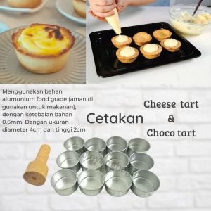 1 set cetakan kue bulat /cetakan tart mini /bonus peekan