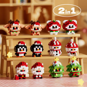 Santa Christmas snowman building blocks educational Stem toys gifts for boys and girls