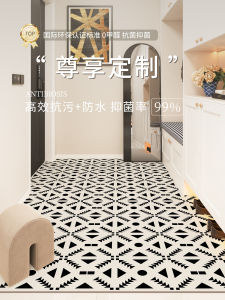 Entrance Floor Mat Leather Washable Stain-Resistant Entrance Hall Water Non Slip Mat Entrance For Home PVC Cutting