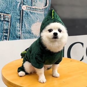 Christmas Clothes Pet Dog Clothes Dog Clothes Soft Cotton Hoodie Set Chihuahua Clothing Dinosaur Clothes