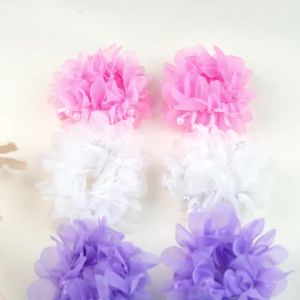 2 Cái/bộ Bé Gái Màu Hồng Dây Buộc Tóc Co Giãn Cao Và Băng Đô Quấn Tóc Họa Tiết Hoa Dễ Thương Phụ Kiện Tóc Polyester Cho Trẻ Em Lễ Hội Mùa Xuân Ngày Lễ