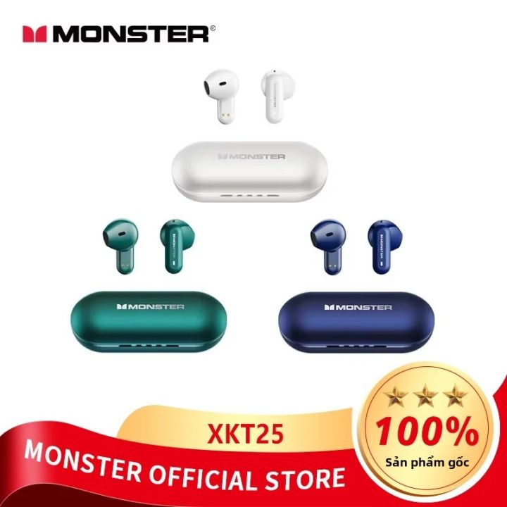 Monster XKT25 Tai Nghe Bluetooth Không Dây Tai Nghe Chơi Game Âm Thanh Nổi Hifi Giảm Tiếng Ồn Tai Nghe Nhét Tai Thể Thao Có Mic