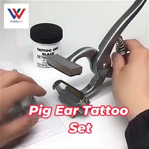 Pig ear tattoo set for identification with roll-on ink and numbers Alloy Pig Body Tattoo Pliers Ear for Pig with Number for anmals marking