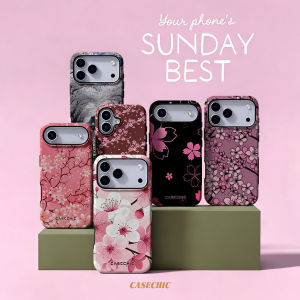 Potdemiel | Cherry Blossom Pink Art For Samsung Galaxy S26 Ultra A56 Exquisitely Pattern Double Protective Phone Cover Cases CaseChic