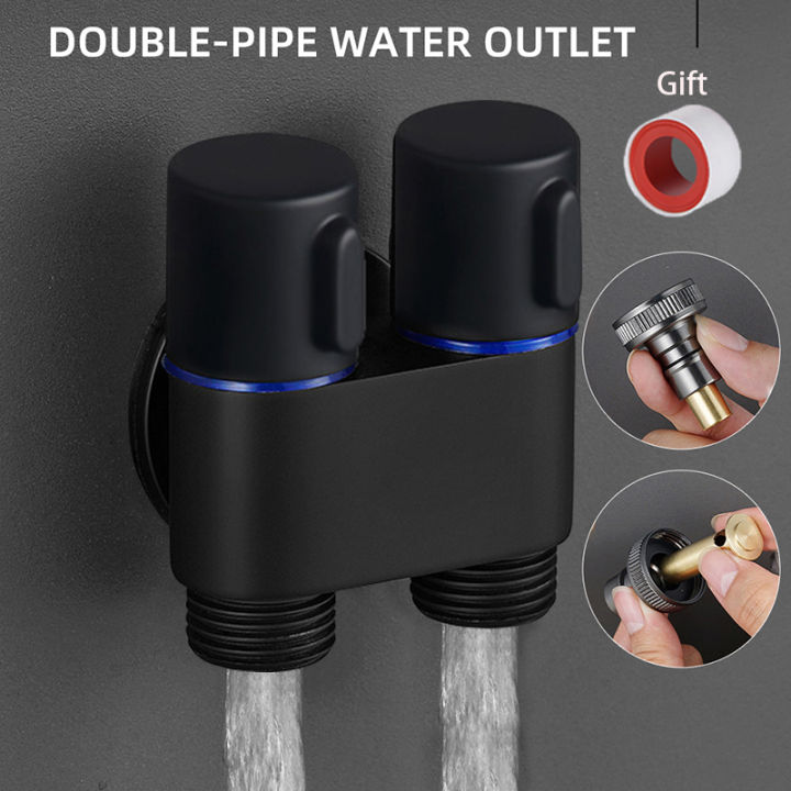 4 points brass mini washing machine faucet automatic water stop joint