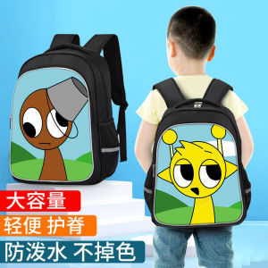 Ultra-Light Music Game Cartoon Bookbag for Elementary School Students Boys Girls Shoulder Bag Spine Protection Large Capacity