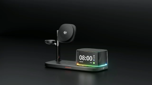【✅SG Brand🔥】RICHMENT C09 Plus 5 in 1 Magnetic Wireless Charging Station 25W Fast Wireless Charger with Bluetooth Speaker Alarm Clock & Time Display Night Light Metal Rotating Stand Type-C Input for Phone Watch Earbuds