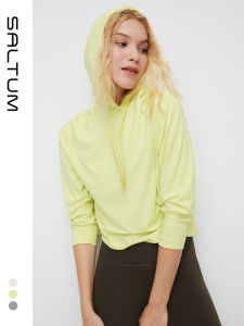 SALTUM | Casual Long Sleeve Loose Hooded Sweatshirt for Women Sports and Yoga Spring Autumn