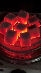 Premium Coconut Charcoal Briquettes in Cube size.