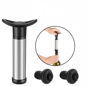 Wine Stopper With Vacuum Pump Bar Accessories Air lock Aerator Rubber Black Bottle Stopper Keep Wine Fresh Saver Sealing