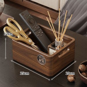 Multifunctional Desk Organizer Wooden Storage Box