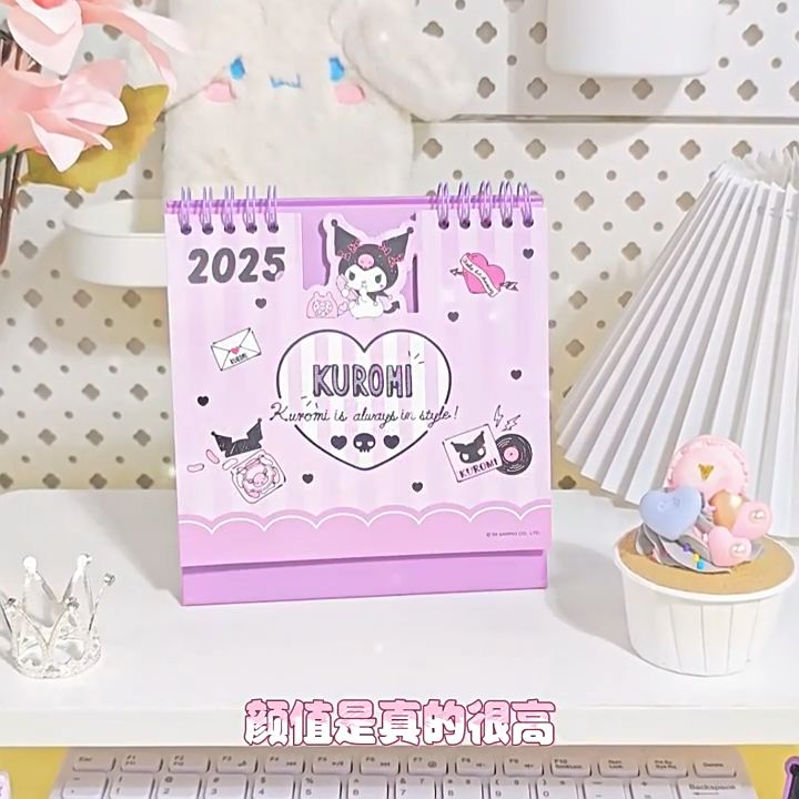 2026 Calendar Sanrio Kuromi Cartoon Desk Calendar Weekly Planner ...