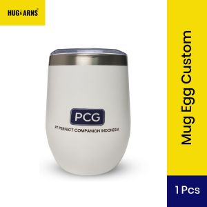 HUGeARNS - Coffee Egg Custom Mug Stainless / Gelas Kopi Custom Grafir Nama Logo Souvenir Event Nikah Ulang Tahun / Custom Mug Egg Shaped Gelas Kopi / Gelas Custom Kopi / Cangkir Teh / Custom Corporate Merchandise / Egg Shaped Stainless Custom Grafir Nama