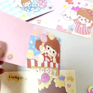 Thiệp Chúc Mừng Sinh Họa Tiết Hoạt Hình Đáng Yêu