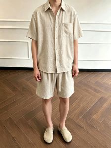 OUMULONG | Bộ Đồ Hè Vải Linen Phong Cách Retro