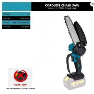 1700RPM 6 Inch Mini Li-Ion Electric Chainsaw One Hand Portable Electric Saw For Makita 18V Battery Pin。