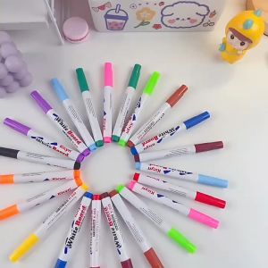 ปากกาสีลอยน้ำมหัศจรรย์ ปากกาไวท์บอร์ด DIY ปากกาสี ปากกาเมจิก 8/12 สี วาดภาพระบายสีน้ํา ลอยน้ําได้ วาดสีลอยน้ำ