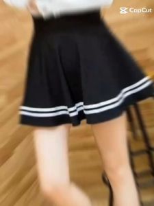 Rok Pendek Wanita Sport Mini Skirt Stripe Korean Outfit Tenis Golf Senam Aerobik Zumba