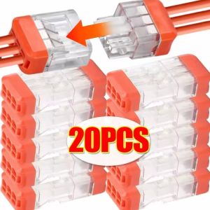 20ชิ้นกล่องขั้วต่อสายไฟประเภทก้นเสียบได้อเนกประสงค์ขนาดกะทัดรัดรถยนต์ไฟฟ้าตัวเชื่อมสายไฟบล็อกขั้วต่อแบบกด