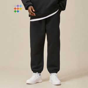 INFLATION brand 2024 autumn new men simple style 400g heavy fleece Hasselblad wire harness feet loose solid color small feet thickened sweatpants